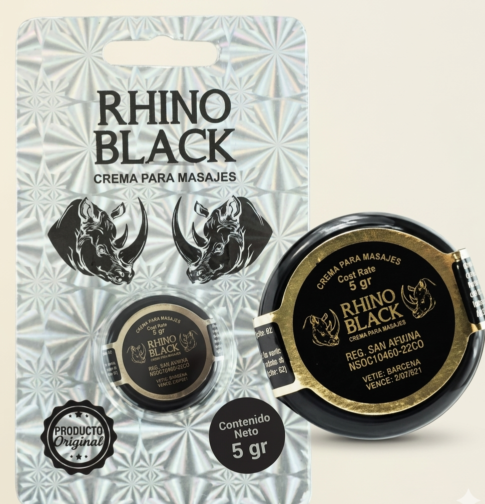 Retardante En Crema Rhino Black Plateado 3Gr
