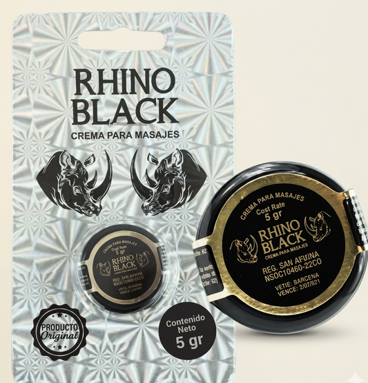 Retardante En Crema Rhino Black Plateado 3Gr