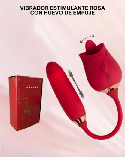 Vibrador Estimulante Rosa Con Huevo De Empuje