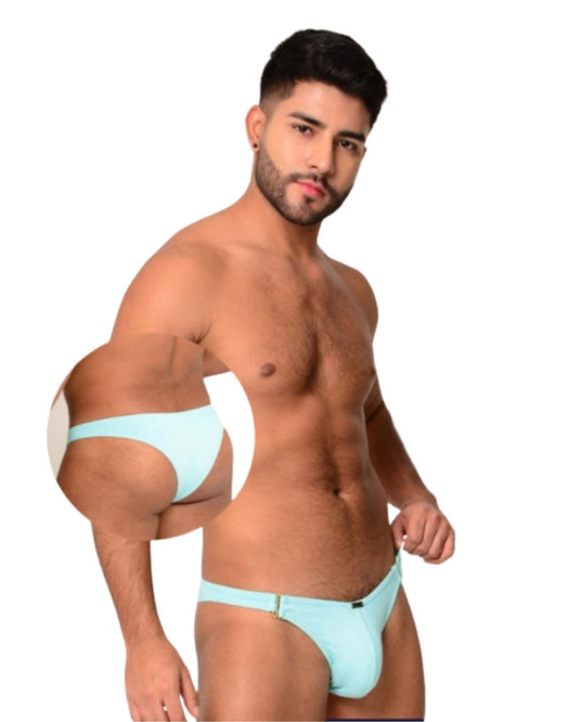 Tanga con Herrajes Laterales - Azul Celeste