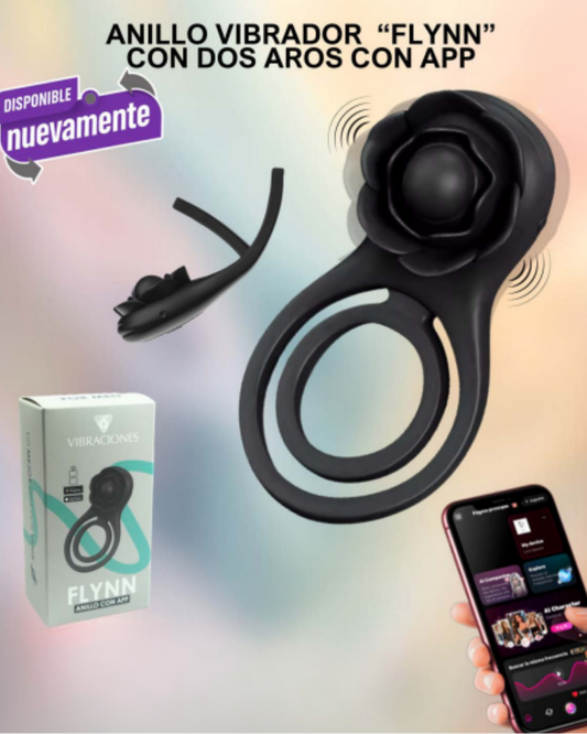 Anillo Vibrador "Flynn" Dos Aros Con App