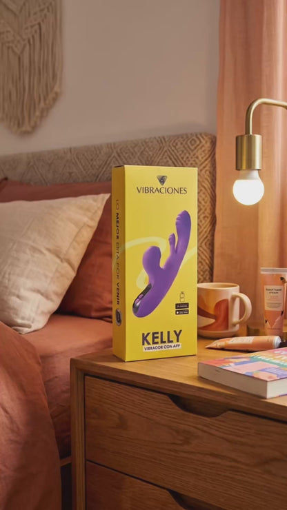 VIBRADOR CON APP KELLY ESTIMULACION CLITORÍAL Y ALETEO