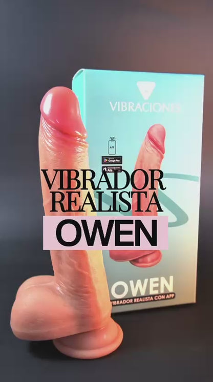 Vibrador Realista "Owen" Con App Recargable Con Empuje Y Rotacion